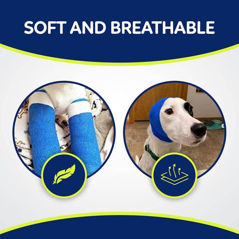 WePet Pet Wrap, Self-Adhesive Non-Woven Bandage, Emergency Cohesive Gauze, 2 Inch, 12 Rolls for Pets