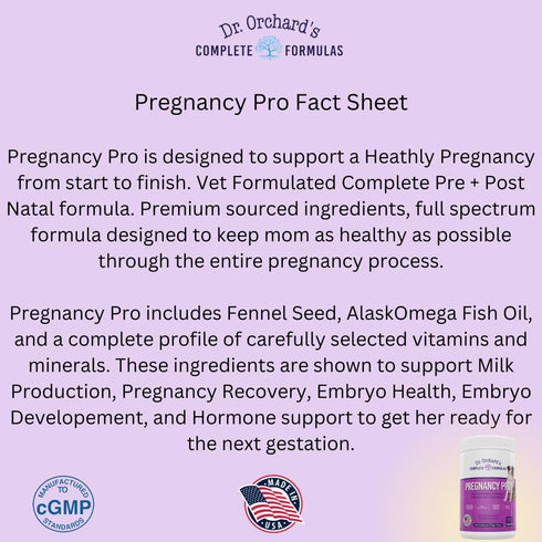 Dr Orchards Pregnancy Pro Premium Dog Supplement for Pregnancy, Prenatal + Postnatal, 90 Ct