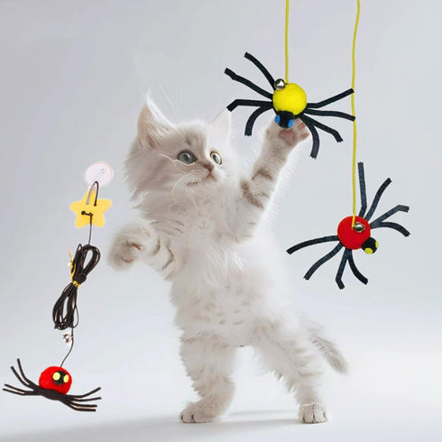 Tsuchbis 1 Pack 2m Hanging Cat Catnip Ball Toys Reliable Door Hanging Cats Toy Play Chase Exercise for Kitten Indoor