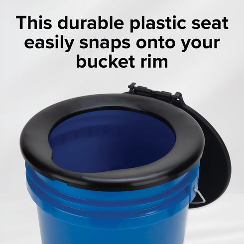 5 3 (41546) Camco Bucket Toilet Seat with Lid - Converts Standard Gallon Bucket into Portable Toilet for Camping
