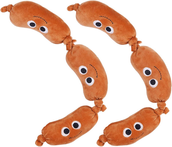 Sausage Squeaky Dog Toy for Small & Medium Dogs, Squeaky Plush Chewer,