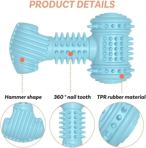 Hammer MiOYOOW Dog Chew Toys, Shaped Dog Toys Puppy Dog Teething Toys for Small Dogs Teeth Dental Oral Care