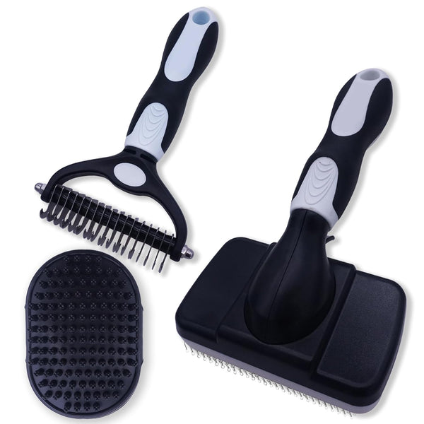 CXTIEFANZYL Dog brush Dog Grooming Kit 3PS self-cleaning slicker brush dog Deshedding Tool&TPR
