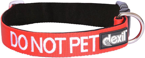 Limited DO NOT PET Red Color Coded Neoprene Padded Dog Collar, S-M L-XL, Prevents Accidents