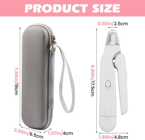 Londehuhai 2-in-1 Trimmers, Trimmer Dog Nail Grinder & Dog Nail Clippers Dogs with LED Light + Splash Guard + Storage