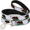 Buckle-Down Dog Leash, Cali Bear White, 6 Feet Long, 0.5 Inch Wide