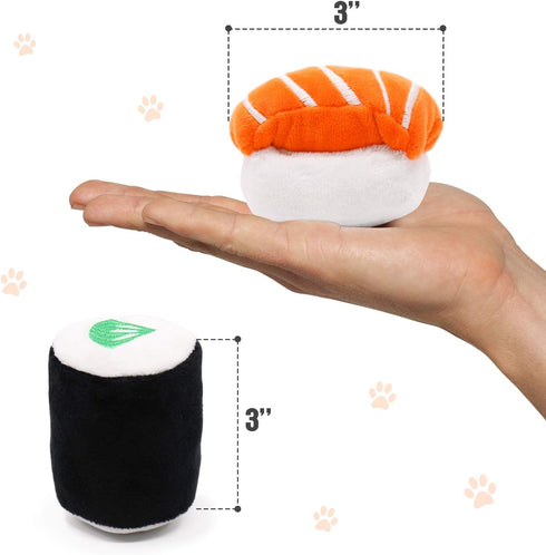 CiyvoLyeen 6 Pack Sushi Cat Toys with Catnip, Sushi Roll Pillow for Boredom Relief and Teeth Cleaning