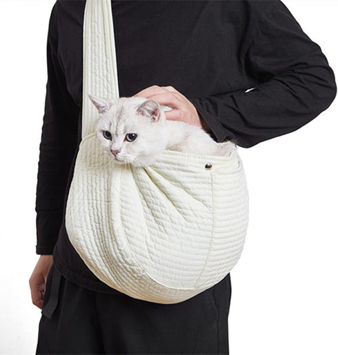 Asixxsix Dog Sling Carrier, Breathable Hand Free Soft Comfortable Durable Cat Sling Carrier for Small Dogs