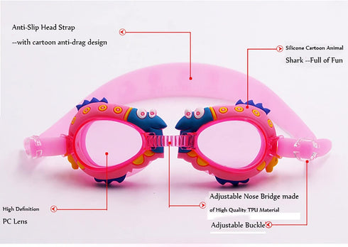 Swimming Goggles for Kids, No Leak Anti Fog UV Swim Goggles Teens Age 3-12,Extra Ear Plugs SG7