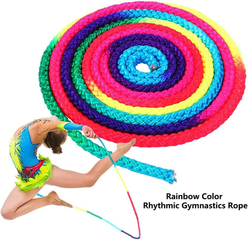 Gymnastics Sports Rope, 2.8m Arts Training Jumps Rope, Rhythmic Gymnastics Equipment, Solid Colorful Rope