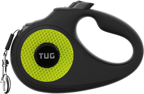 TUG 360° Tangle-Free Reflective Retractable Dog Leash - 16 ft Strong Nylon Tape (Small)