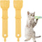 2 Pack Cat Strip Feeder, Cat Food Dispenser Spoon, Multi Functional Treat Squeeze Spoon for Cat Bar Treats, Yellow