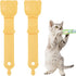 2 Pack Cat Strip Feeder, Cat Food Dispenser Spoon, Multi Functional Treat Squeeze Spoon for Cat Bar Treats, Yellow