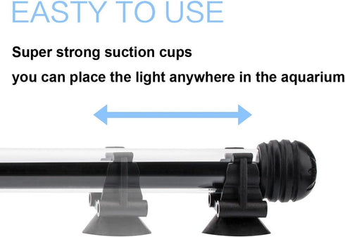 15 inches LED Aquarium Light, 2.5W Submersible Underwater Light with 21 LED Beads, 12 Colors, 19 Modes, IP68 Waterproof