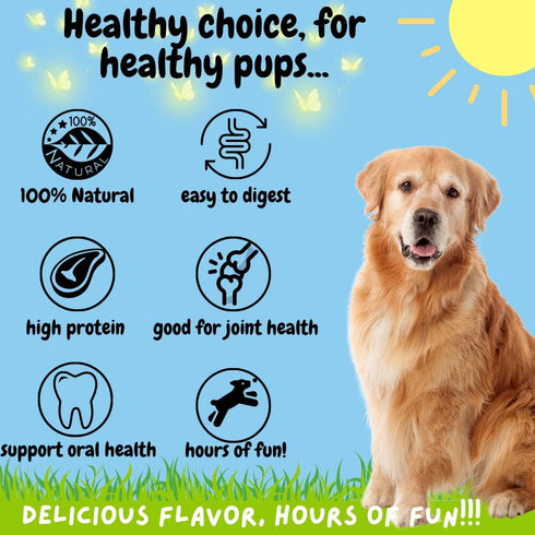 10-12" 3 Count) BULLYSTICKS & MORE Beef Cheek Rolls for Dogs (Bully Bites Dusted - - Beef Cheek Bones for Dogs - Dog