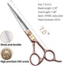 Fenice Peak 7'' Dog Straight Scissors for Grooming, 440C Stainless Steel Rose Gold Professional Pet Trimming Shears