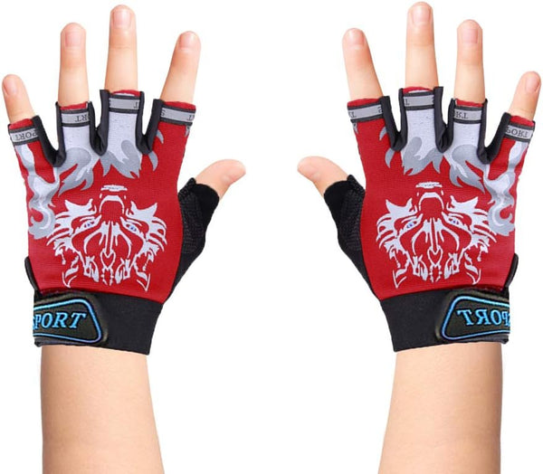 Luwint Kids Sport Gloves for Fishing, Workout, Cycling Training, Ages 4-12