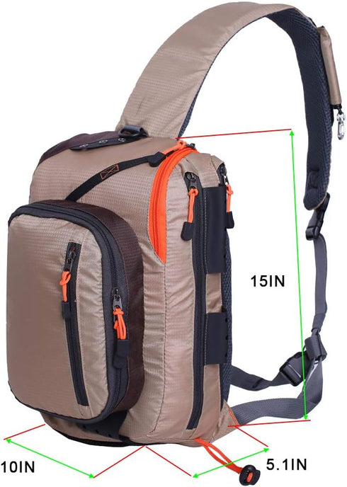 Kylebooker Fishing Tackle Storage Shoulder Bag - Fly Fishing Sling Pack