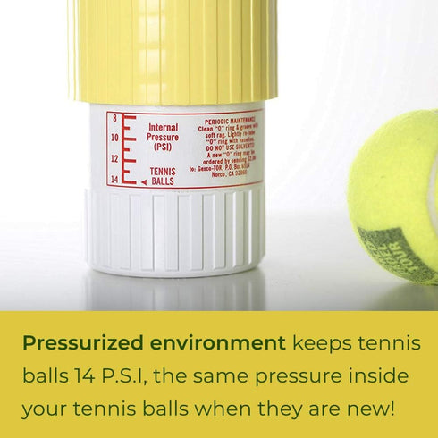 Tennis Ball Saver for Pressurized Tennis Ball Storage, Keeps Balls Bouncing Like New