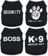 4 Pieces Chihuahua Clothes Dog Clothes for Small Dogs Boy Summer Teacup Yorkie Clothes Spring Letter Security Boss Dog Shirts Soft Puppy Clothes Tiny Dog Outfit Pet Cat Clothing XXS Black
