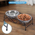Pet Bowl, Double Cat Dog Waterer Bowls, Stainless Steel Elevated Feeder with Non-slip Raised Stand for Small Dogs Cats