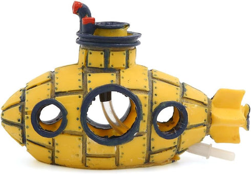 uxcell Bubble Maker Aquarium Fish Tank Decoration, Yellow Spaceship Ornament 13x6x8cm