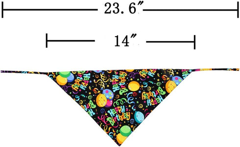 Small Black Dog Birthday Bandana Triangle Bibs Scarf Accessories