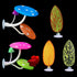 5 pcs Betta Mushroom Hammock + Leaf Pads - Fish Tank Silicone Soft Aquarium Playing Pads with Suction Cup Decorations