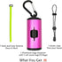 Aluminum Dog Poop Bags Holder with Carabiner, Metal Pet Waste Bags Dispenser with Hook and Loop Fastener, Elastic Cord