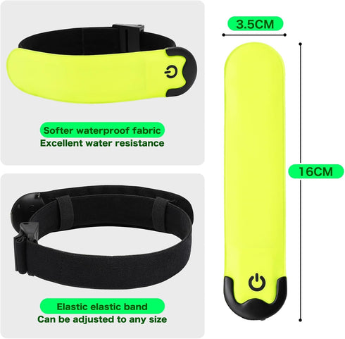 LED Armband Running USB Rechargeable, 2 Pack High Visibility Wristband for Runners, Joggers, Pet Owners, Cyclists