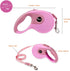 Secfanya Retractable Dog Leashes - Pet Lead for Small Medium Large Dogs up to 33lbs, Pink