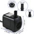 220 GPH Submersible Water Pump (800L/H, 15W), Ultra Quiet with 12 LED Colorful Lights for Fish Tank