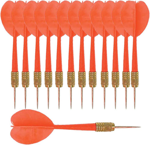 The Dreidel Company Twelve Plastic Throwing Dart Arrows Toy, 5" Inches (12-Pack) with Plastic Flights
