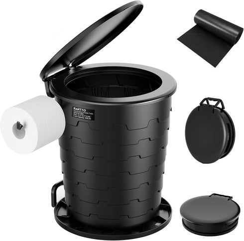 Camp Toilet for Adults, Upgraded 2nd Generation, Retractable Portable Camping Toilet with