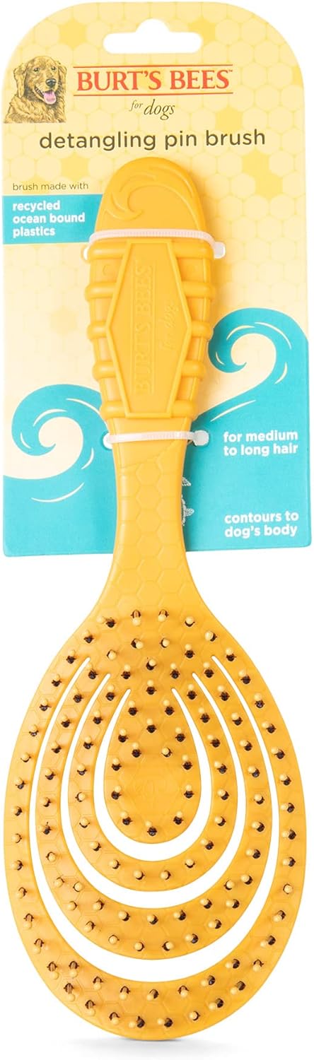 Burt’s Bees for Pets Detangling Pin Brush - Dog Brush for Medium to Long Hair with Recycled Handle