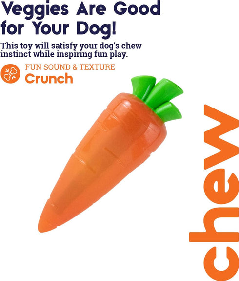Petstages Crunch Veggies Carrot Dog Chew Toy, Large