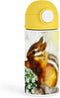 Sweet Nature Enthusiast 12oz Kids Water Bottle Yellow Illustration of a chipmunk