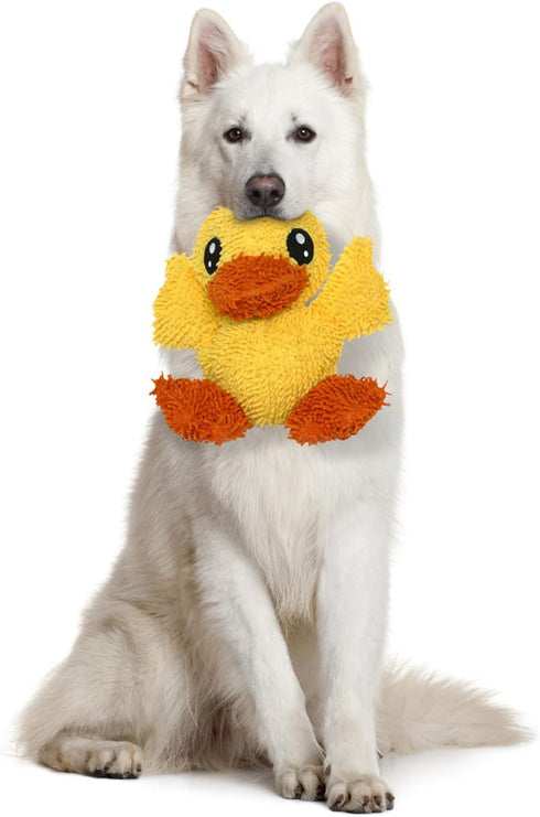 MIGHTY Microfiber Ball Duck – Made with Squeaker Balls, Minimal Stuffing, Strong & Tough, Interactive Play Dog Toy