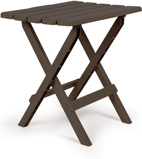 Camco 51886 Mocha Large Adirondack Portable Outdoor Folding Side Table, Perfect for