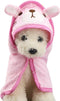 Goclothod Pet Hooded Bath Towel, Cartoon Drying Bath Towel Absorbent Bathrobe Warm Blanket for Pets
