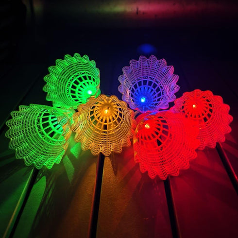 Leadge (6Packs) LED Shuttlecock Badminton Birdies, Shuttlecock Dark Night Nylon Glow Glow Birdies Lighting for Outdoor