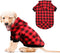 Red Plaid Dog Hoodie Sweater for Dogs, Pet Clothes with Hat and Pocket (M)