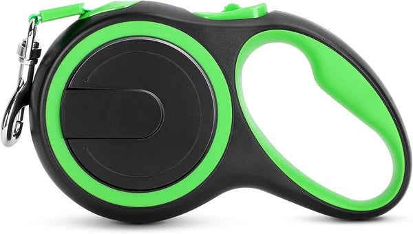UrbanX Retractable Dog Leash for Large Dogs, Anti-Slip Handle, 24ft Strong Nylon Tape with Brake Lock - Green