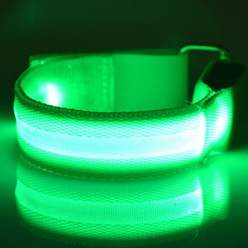 LED Slap Band, USB Rechargeable Light Up Sport Armband, Adjustable Glow in The Dark Bracelets for Night Safety
