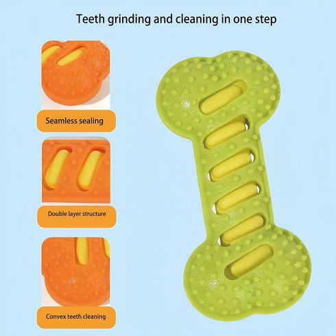 Fumzen Dog Toy TPR Teeth Grinding Bone Anti Bite Interactive Training Dog Toy Bite Dog Bone Dog Soothing Tool (Green)