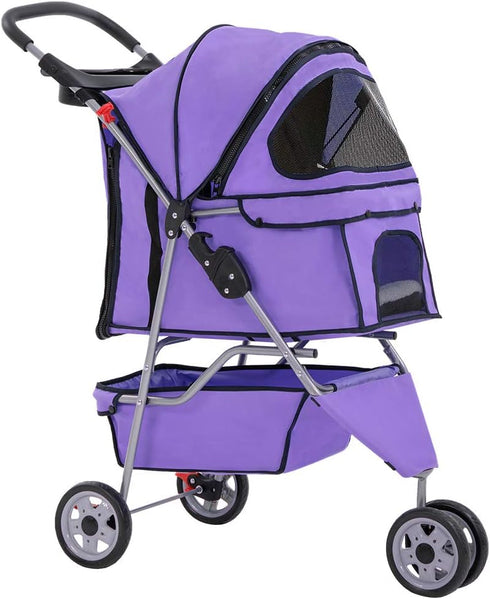 BestPet 3 Wheels Pet Stroller Dog Cat Cage Jogger Stroller for Medium Small
