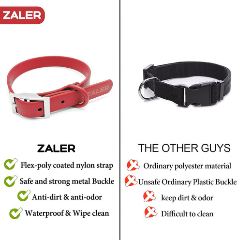 Waterproof Adjustable Dog Collar, Odor Proof Easy to Clean Soft Collars for Large Medium Small Dogs (Strawberry Red, S)