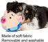 Zerodis Pet Bouncing Ball Toy, Cartoon Pig Electric Sound Ball, Washable Clothes for Indoor Dog Cat Kitten Playing