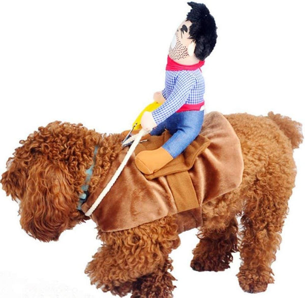 ISMARTEN Cowboy Rider Dog Costume for Dogs, Knight Style with Hat, X-Large