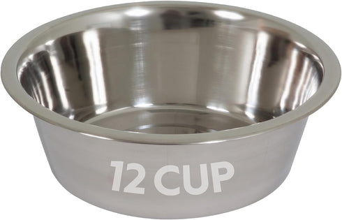 Petmate Stainless Steel Bowl, 12 Cup